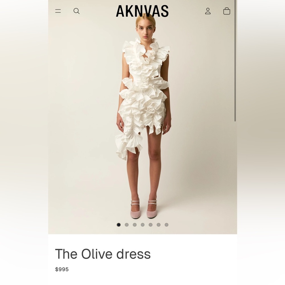 Aknvas White Ruffle Mini Dress - Picture 3 of 15